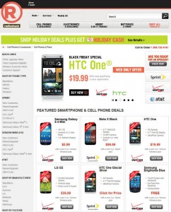 Radioshack BF cell phone page